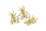 Brass Ant Earring, Raw Brass Ant Stud Earrings (25x18mm) N0918