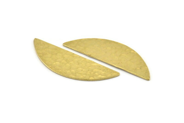 Brass Semi Circle, Hammered Raw Brass Half Moon Blanks (51x16x1mm) N0921