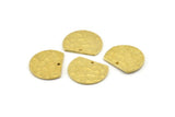 Semi Circle Charm, Hammered Raw Brass Semi Circle Charms With 1 Hole, Pendants, Findings (19x15x1mm) N0925