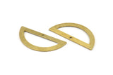 Semi Circle Charm, 8 Raw Brass Half Moon Charms With 1 Hole, Blanks, Stamping Blanks (38x17x0.80mm) M516