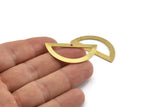 Semi Circle Charm, 8 Raw Brass Half Moon Charms With 1 Hole, Blanks, Stamping Blanks (38x17x0.80mm) M516