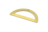 Semi Circle Charm, 8 Raw Brass Half Moon Charms With 1 Hole, Blanks, Stamping Blanks (38x17x0.80mm) M517