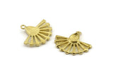 Brass Sun Charm, Raw Brass Drop Charms With 1 Loop, Earrings (22x19mm) N1114