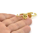Brass Ring Settings, Raw Brass Flower Ring With 1 Stone Setting - Pad Size 3mm N1123