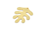 Gold Leaf Charm, 2 Textured Gold Plated Brass Leaf Charms With 1 Hole, Findings (32x25x0.80mm) M482