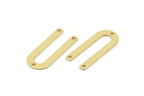 Gold U Shaped Charm, 4 Gold Plated Brass U Shaped Charms With 3 Holes, Connectors, Blanks (30x13x0.80mm) M166