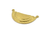 Brass Half Moon, 4 Raw Brass Semi Circle Blanks With 2 Loops (33x14x2mm) N1126