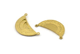 Brass Half Moon, 4 Raw Brass Semi Circle Blanks With 2 Loops (33x14x2mm) N1126