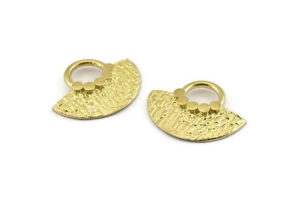 Semi Circle Pendant, Raw Brass Semi Circle Pendants (25x19mm) N1128