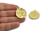 Brass Moon Charm, Raw Brass Moon And Sun Charms With 1 Loop (32x27mm) N1140