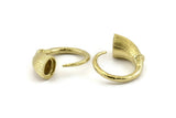 Brass Ring Setting, Raw Brass Horn Ring With 1 Stone Setting - Pad Size 8mm N1138