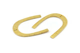 Brass Geometric Charm, Hammered Raw Brass U Shaped Pendants With 2 Holes, Charms, Findings (42x36x1mm) N0931