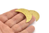 Brass Moon Charm, Hammered Raw Brass Moons with 2 Holes, Necklace Horn Charm (40x15x1mm) N0934