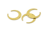 Brass Moon Charm, Hammered Raw Brass Crescent Moon Charms With 1 Hole, Findings (28x29x6x1mm) N0933