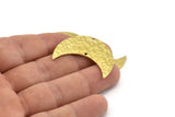 Brass Moon Charm, Hammered Raw Brass Moons with 2 Holes, Necklace Horn Charm (36x15x1mm) N0932