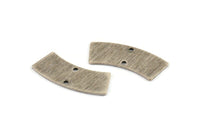 Silver Rectangle Blank, 6 Textured Antique Silver Plated Brass Rectangle Connectors With 2 Holes, Stamping Blanks (28x10x0.80mm) M087