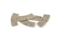Silver Rectangle Blank, 6 Textured Antique Silver Plated Brass Rectangle Connectors With 2 Holes, Stamping Blanks (28x10x0.80mm) M087