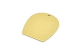 D Shaped Charm, 8 Raw Brass D Shaped Charms With 1 Hole, D Shape Blanks (25x22x0.80mm) M464
