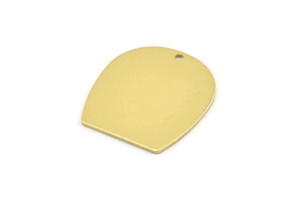 D Shaped Charm, 8 Raw Brass D Shaped Charms With 1 Hole, D Shape Blanks (25x22x0.80mm) M464