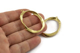 Brass Drop Charm, 2 Raw Brass Drop Charms With 1 Loop, Pendants, Findings (44x33mm) N1155