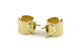 Brass Ring Settings, Raw Brass Claw Ring With 1 Stone Setting - Pad Size 12mm N1149