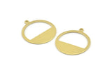 Brass Round Charm, 12 Raw Brass Round Charms With 1 Loop, Blanks (25x0.80mm) M479
