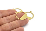 Brass Round Charm, 12 Raw Brass Round Charms With 1 Loop, Blanks (25x0.80mm) M479