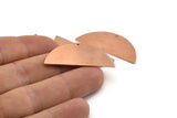 Semi Circle Charm, 6 Raw Copper Half Moon Charms With 1 Hole, Stamping Blank (39x15x0.90mm) M528