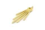 Brass Fringed Charm, Raw Brass Fringed Charms With 1 Loop - Pad Size 6mm  (47x18x2mm) N1369