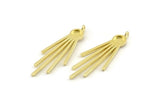 Brass Fringed Charm, Raw Brass Fringed Charms With 1 Loop - Pad Size 6mm  (47x18x2mm) N1369