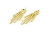 Brass Fringed Charm, 2 Raw Brass Fringed Charms With 1 Loop - Pad Size 6mm  (47x18x2mm) N1369