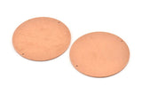 Huge Round Charm, 2  Raw Copper Round Stamping Blanks With 2 Holes, Connectors (43x0.90mm) M539