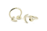 Silver Ring Settings, 2 925 Sterling Silver Plated Brass Moon And Planet Ring With 1 Stone Setting - Pad Size 6mm BS 1964