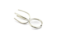 Claw Ring Settings - 925 Silver 4 Claw Ring Blanks For Natural Stones N0044