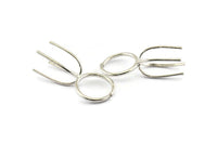 Claw Ring Settings - 925 Silver 4 Claw Ring Blanks For Natural Stones N0044