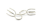 Claw Ring Settings - 925 Silver 4 Claw Ring Blanks For Natural Stones N0044