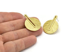 Brass Earring Post, 2 Posts Raw Brass Textured Earrings (32x24x1mm) N1162