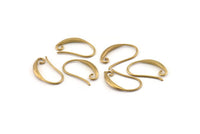 Brass Ear Hooks, 12 Raw Brass Earring Wires, Earring Hooks (20x12mm) BS 1707