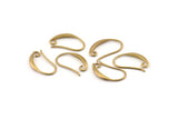 Brass Ear Hooks, 12 Raw Brass Earring Wires, Earring Hooks (20x12mm) BS 1707