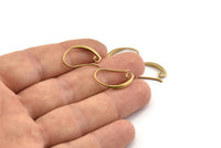 Brass Ear Hooks, 12 Raw Brass Earring Wires, Earring Hooks (20x12mm) BS 1707