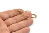 Brass Ear Hooks, 12 Raw Brass Earring Wires, Earring Hooks (20x12mm) BS 1707