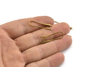 Brass Ear Hooks, 10 Raw Brass Earring Wires, Earring Hooks (27.5x7.5mm) BS 1715
