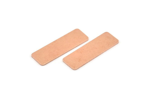 Copper Rectangle Blank, 10 Raw Copper Rectangle Stamping Blanks (30x10x0.80mm) M555