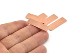 Copper Rectangle Blank, 10 Raw Copper Rectangle Stamping Blanks (30x10x0.80mm) M555