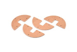Semi Circle Charm, 10 Raw Copper Semi Circle Blanks, Geometric Blanks, Semi Circle Charms With 3 Holes (31x14x0.90mm) M590
