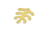 Brass Leaf Charm, 8 Raw Brass Leaf Charms With 1 Hole, Findings (32x25x0.80mm) M481