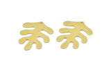 Brass Leaf Charm, 8 Raw Brass Leaf Charms With 1 Hole, Findings (32x25x0.80mm) M481