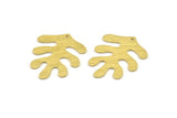 Brass Leaf Charm, 8 Textured Raw Brass Leaf Charms With 1 Hole, Findings (32x25x0.80mm) M482
