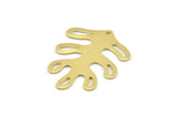 Brass Leaf Charm, 10 Raw Brass Leaf Charms With 1 Hole, Findings (32x25x0.80mm) M483