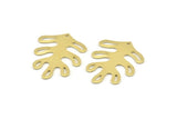 Brass Leaf Charm, 10 Raw Brass Leaf Charms With 1 Hole, Findings (32x25x0.80mm) M483